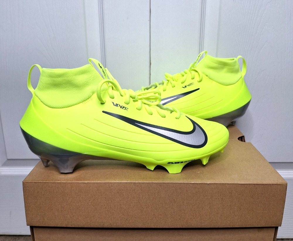 Nike Zoom Air Vapor Pro 1 Volt Silver Football Cleat FB3298-700 size 10.5
